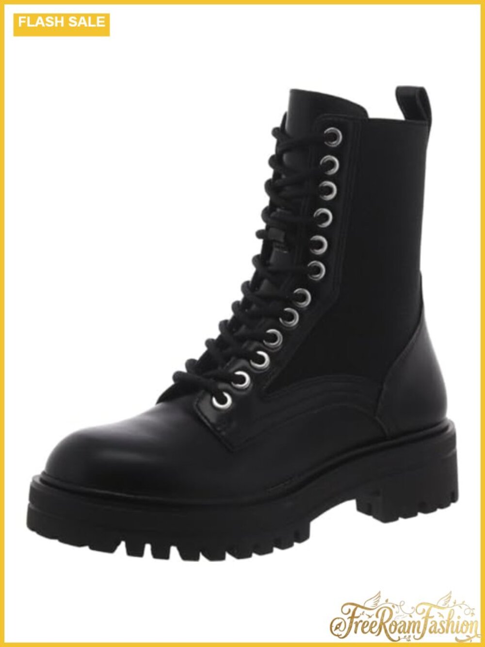 Steve Madden Kenny Combat Boot With Block Heel Calf High Leather